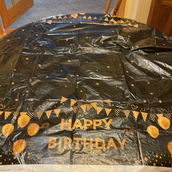 Happy 65th party banner ( it is cloth and in like new condition&cake topper - Picture 5 of 7